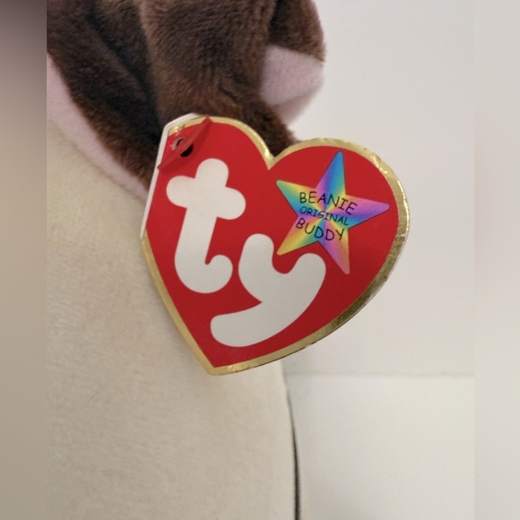 TY Beanie Buddy plush Mel the Pug from The Secret Life of Pets. Cream and Brown - Picture 5 of 10